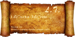 Lászka Tünde névjegykártya